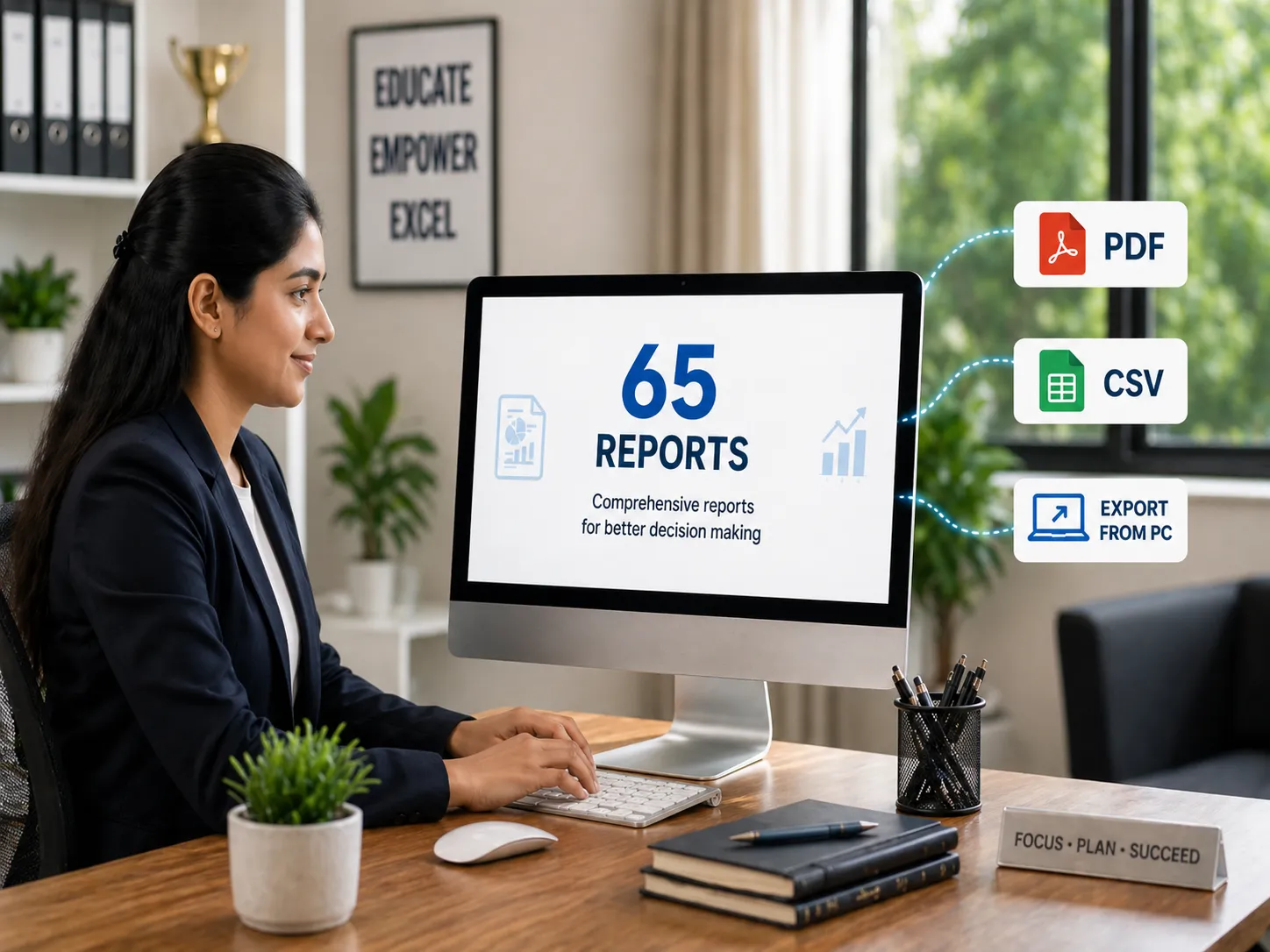 PDF and Excel reports export — Alpha Edusoft Lite