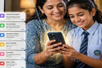 Alpha Edusoft Lite mobile app for parents and students — Android and iOS, India